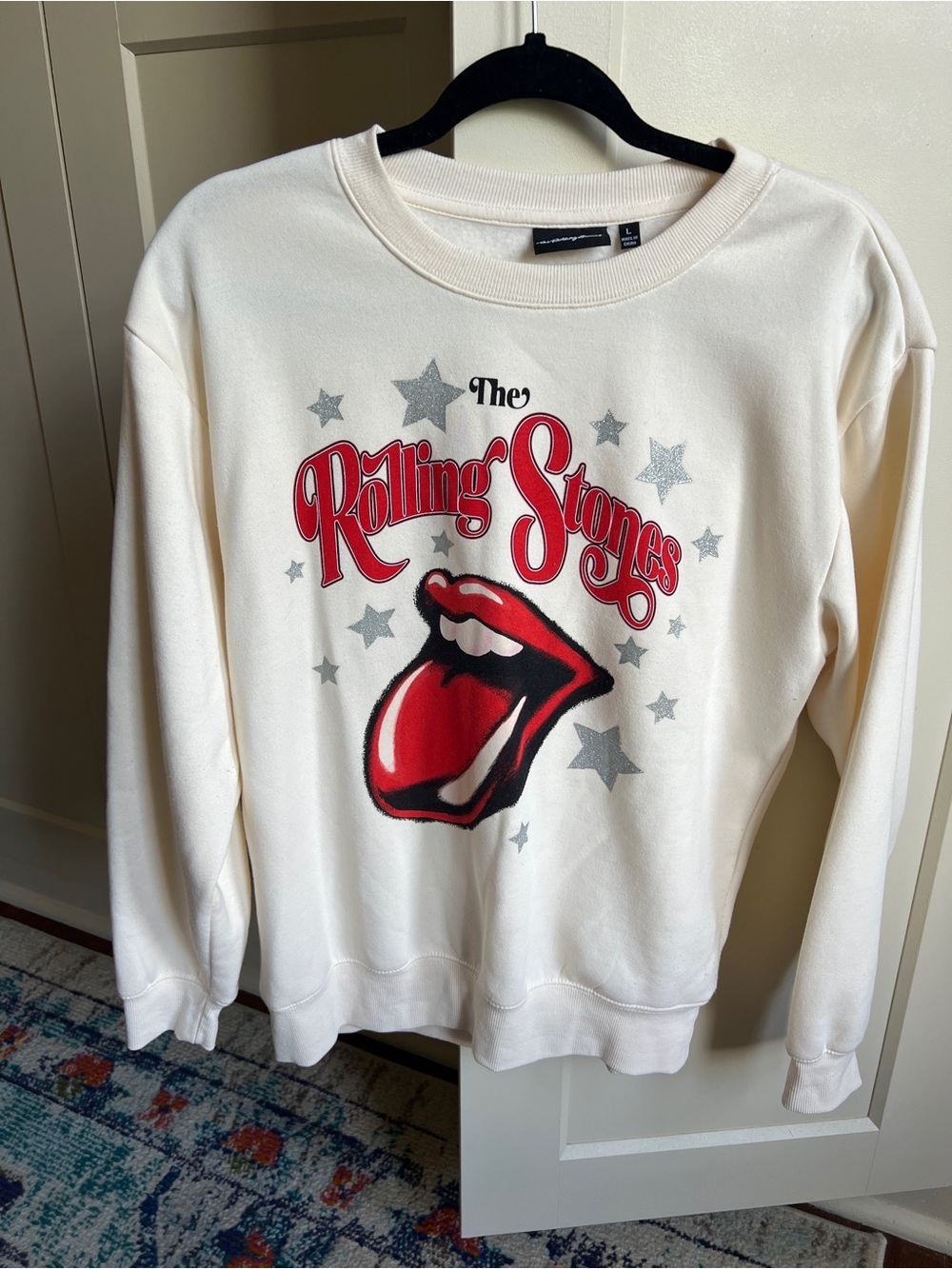The Rolling Stones Tongue and Stars Graphic Fleece Sweatshirt large - Picture 1 of 4